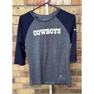 Dallas Cowboys The Nike Tee Women's M 3/4 Sleeve Blue Gray NFL Team Apparel